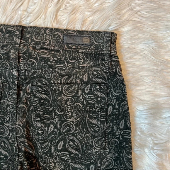 NWOT AG High Rise Stevie Slim Straight Ankle Velvet Pant Paisley Print Casual 28 - Picture 11 of 11